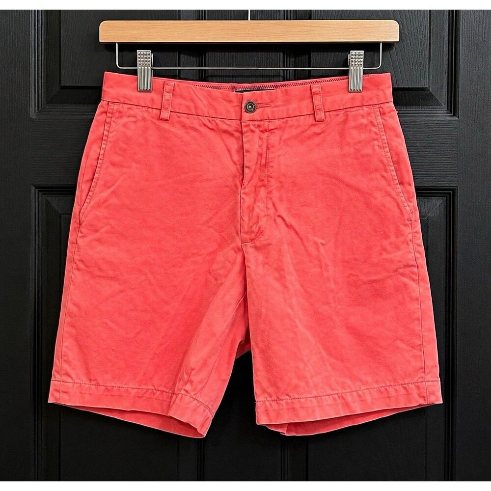Southern Tide Men’s Allen Fit Salmon Pink Cotton Twill Chino Shorts 9in Pockets